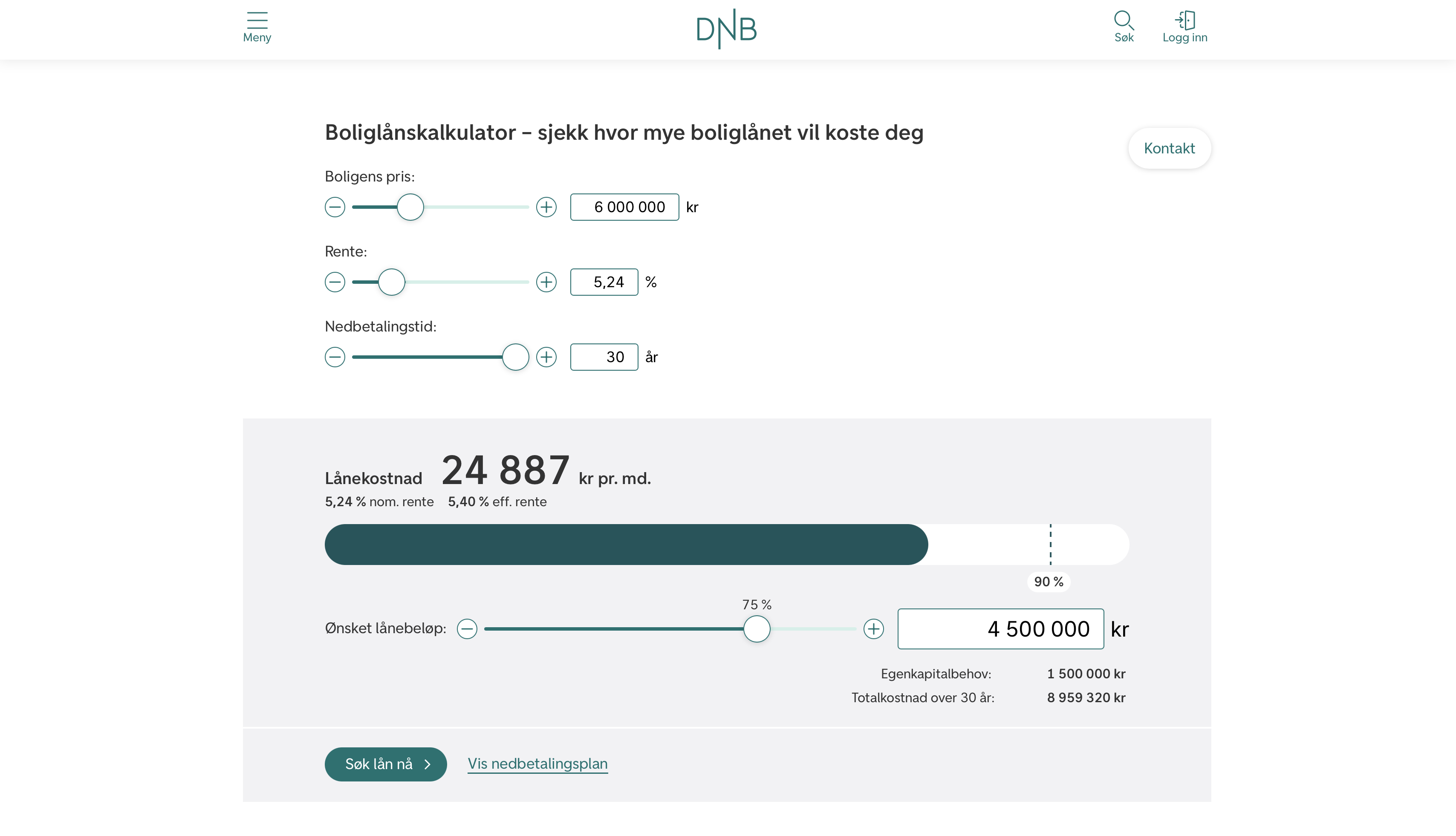 Designforslag for nedbetalingsplan