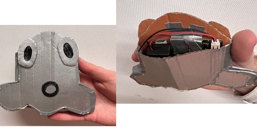 Pappkontroller og micro:bit brukt som fysisk prototype